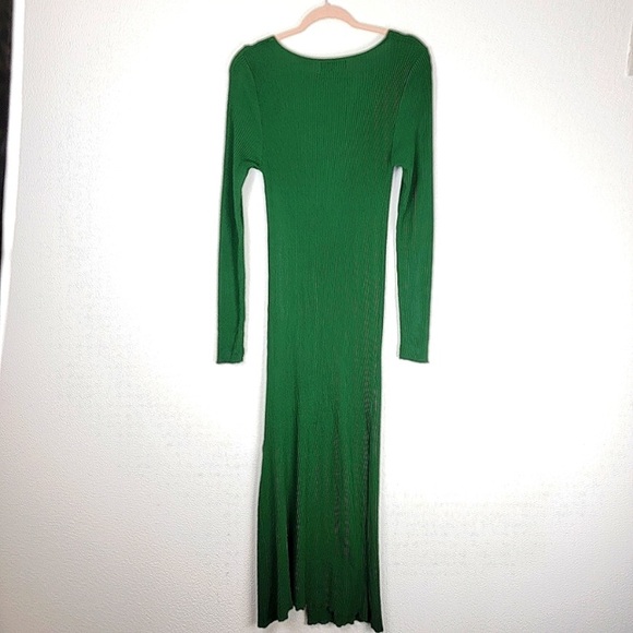 Anthropologie SEAMED KNIT MAXI DRESS Green NWT Small - Picture 4 of 8